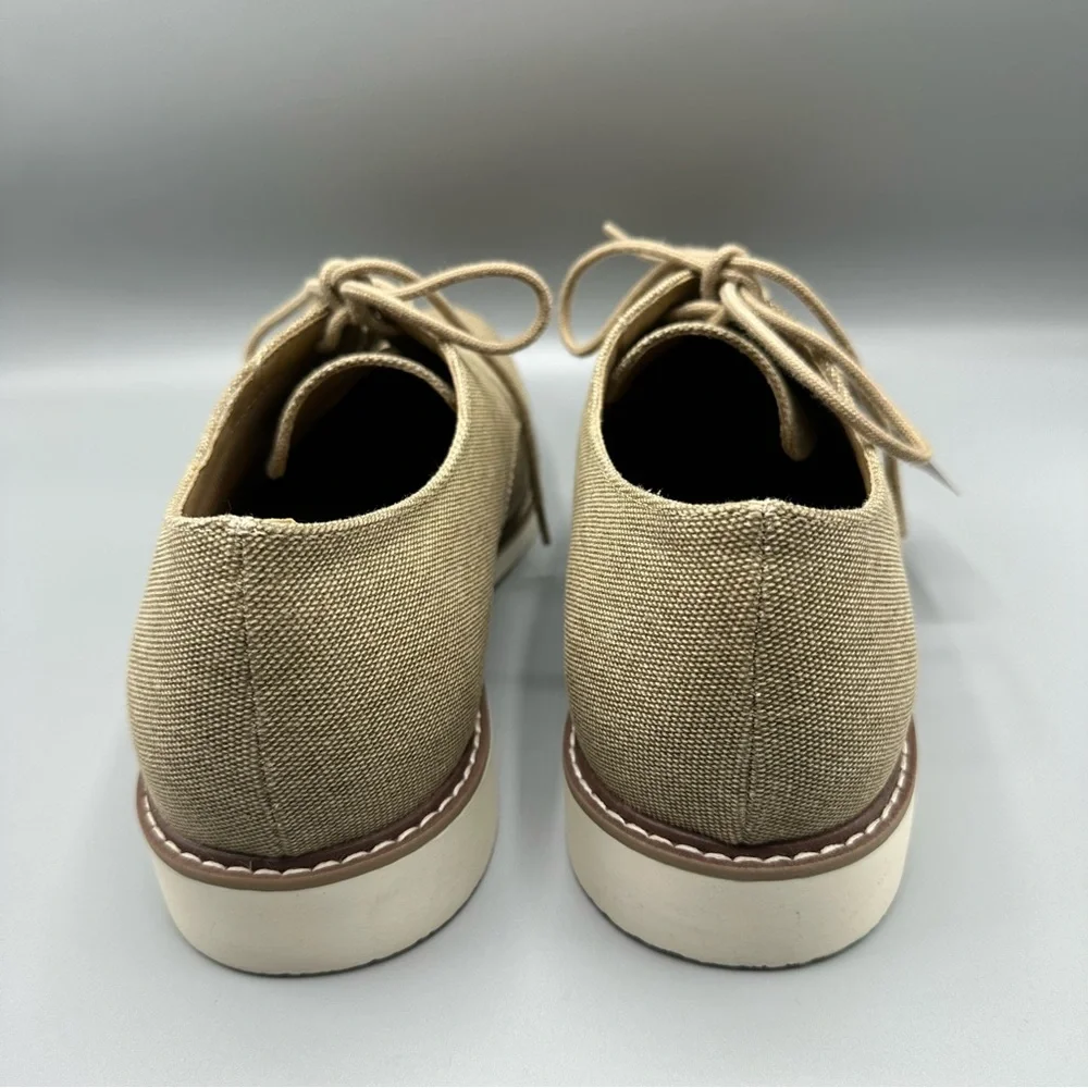 Mutual Weave Memory Foam Dress Sand Canvas Shoes Men’s Size 12 M